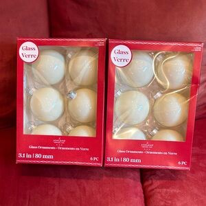 Ashland Cream Glass Ornaments Set of 2